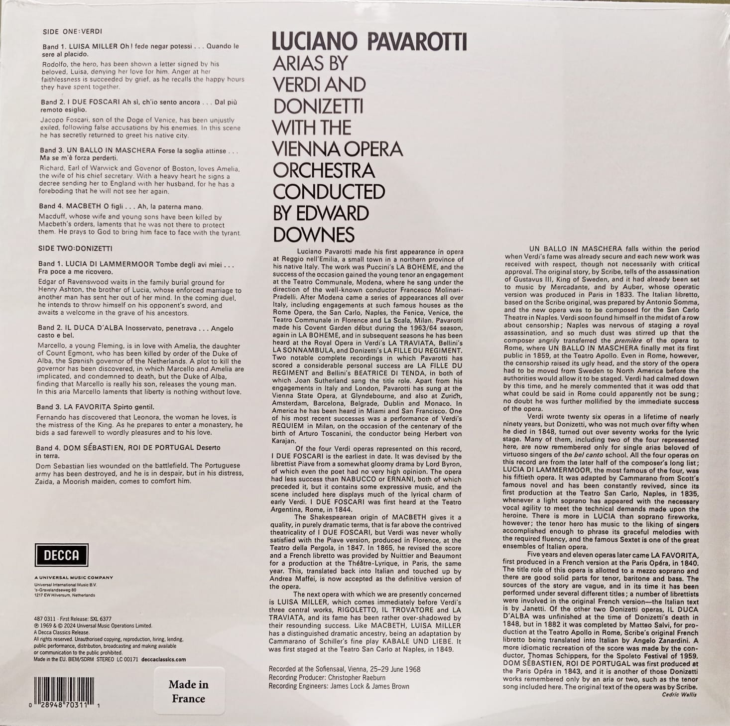 LP Luciano Pavarotti - Arias by Verdi and Donizetti