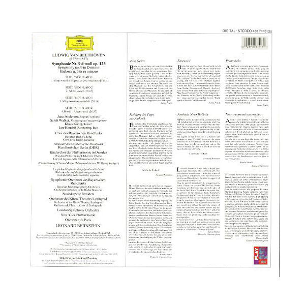 LPx2 Bernstein*, Beethoven* – Ode An Die Freiheit = Ode To Freedom (Bernstein In Berlin) - Symphonie No.9