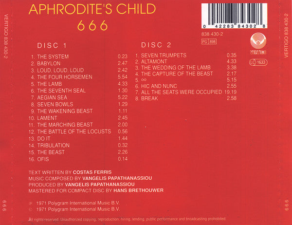 CDX2 Aphrodite's Child – 666