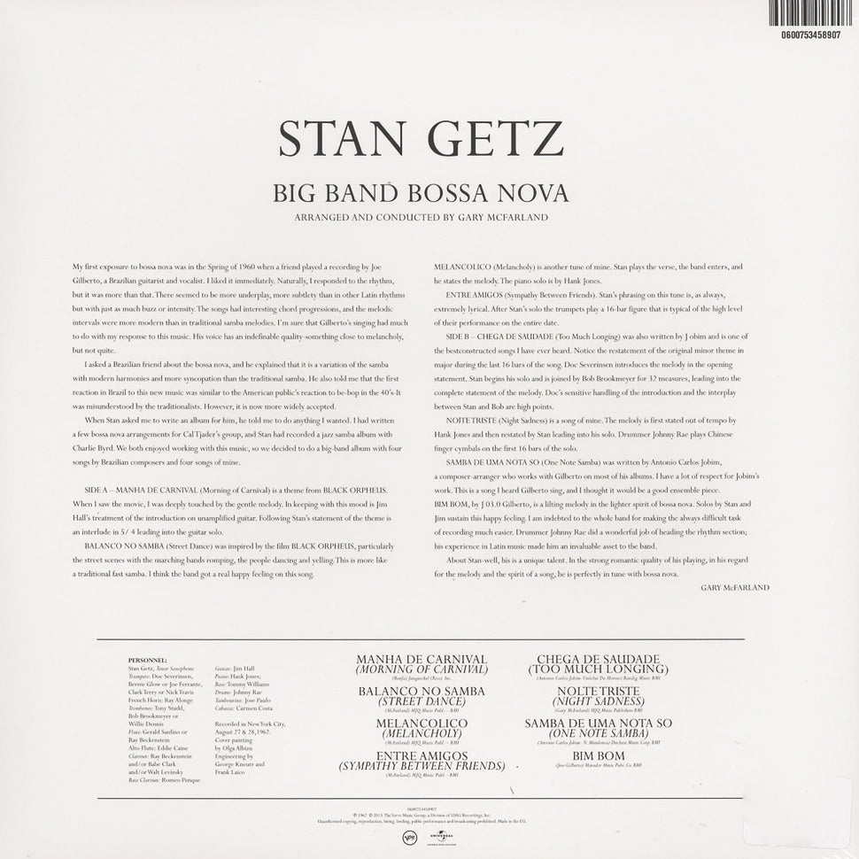 LP Stan Getz – Big Band Bossa Nova