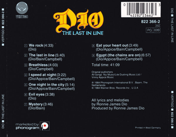 CD Dio - The Last in Line