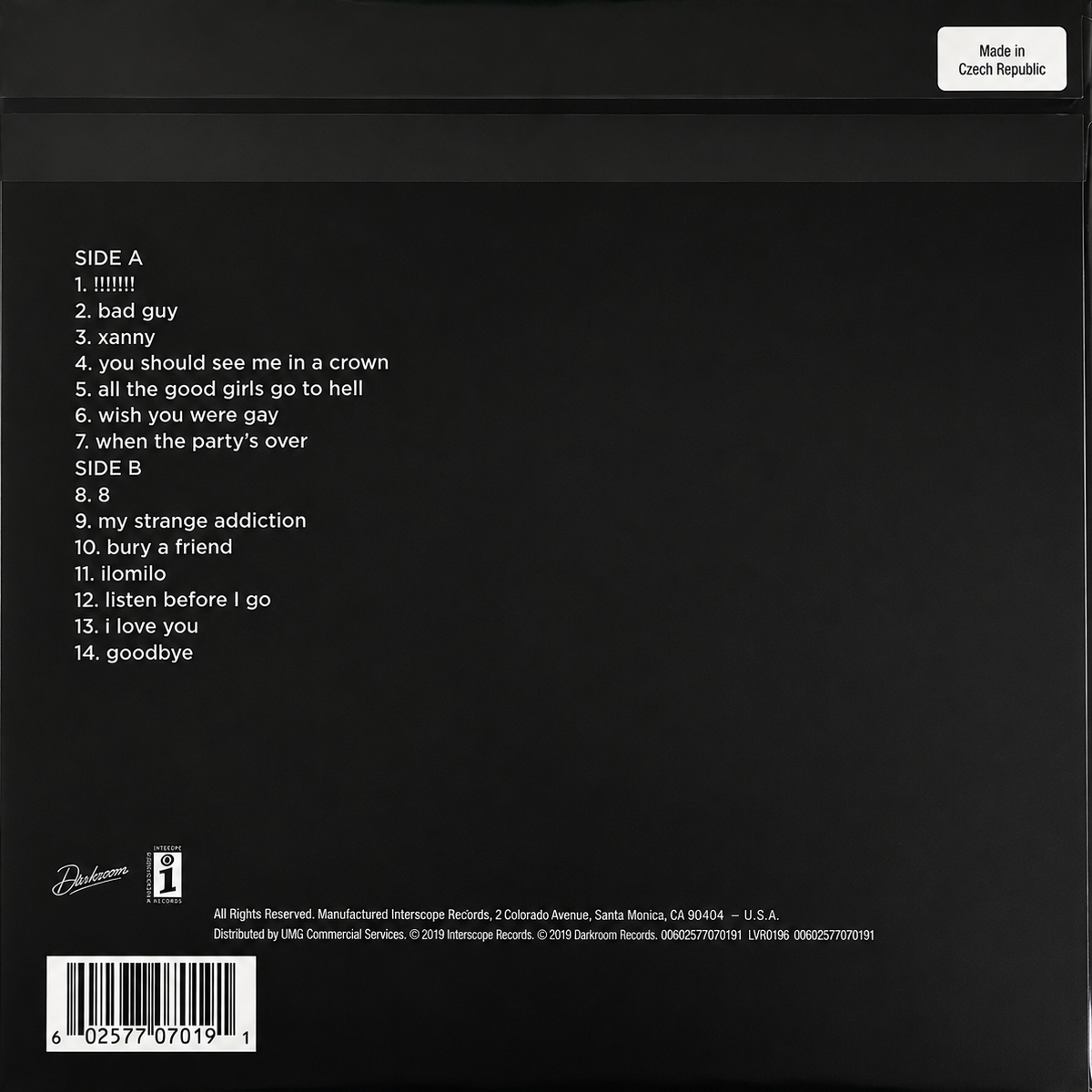 LP Billie Eilish – When We All Fall Asleep, Where Do We Go?