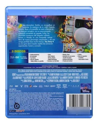 Blu-Ray + Blu-Ray Bonus + DVD Disney Pixar - Toy Story 4