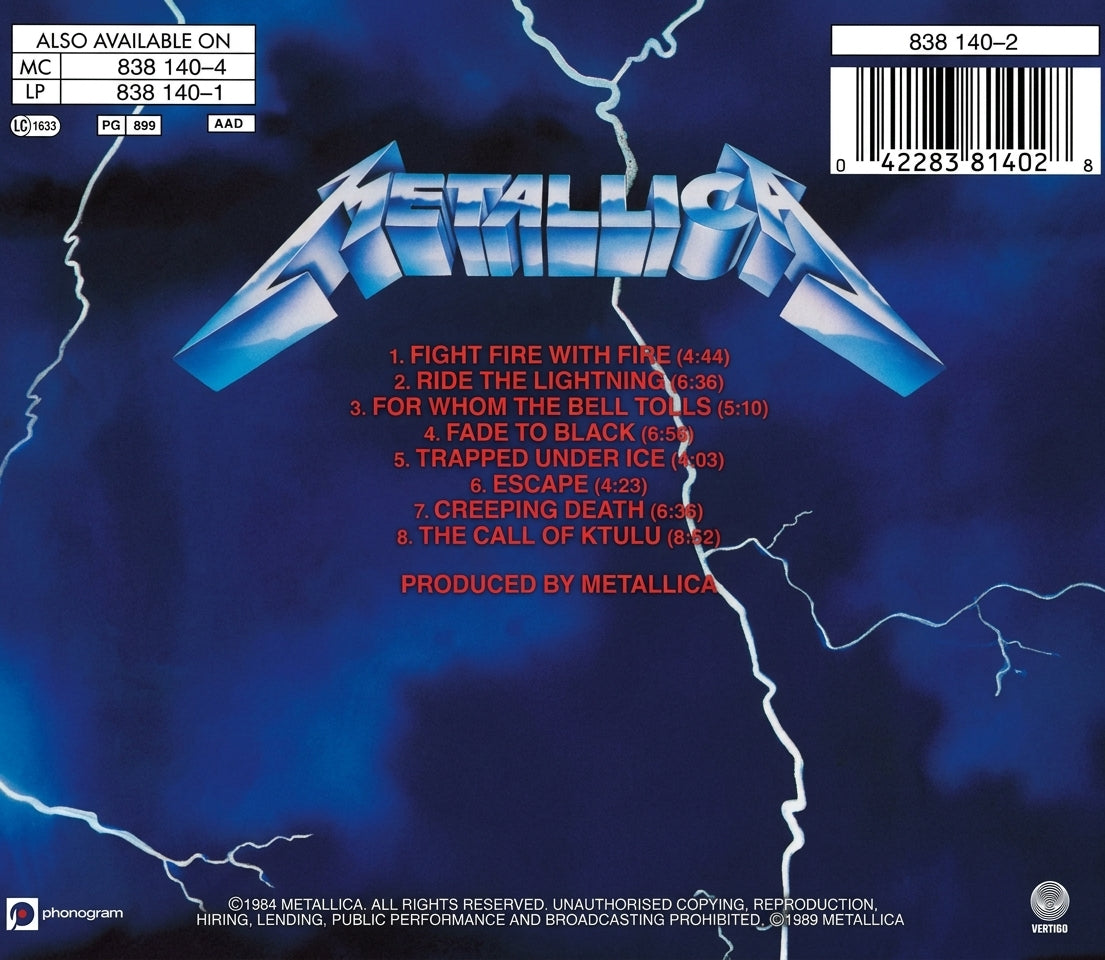 CD Metallica – Ride The Lightning