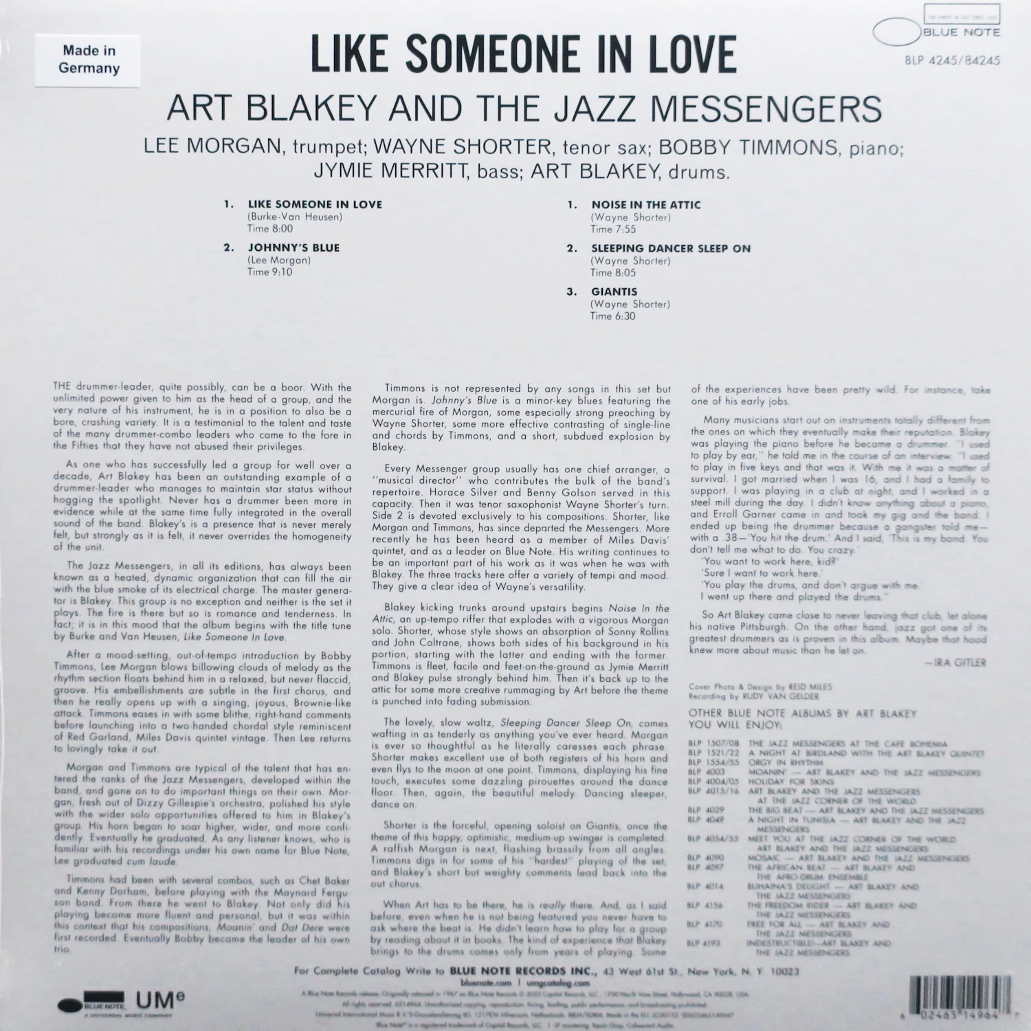 LP Art Blakey And The Jazz Messengers – Like Someone In Love