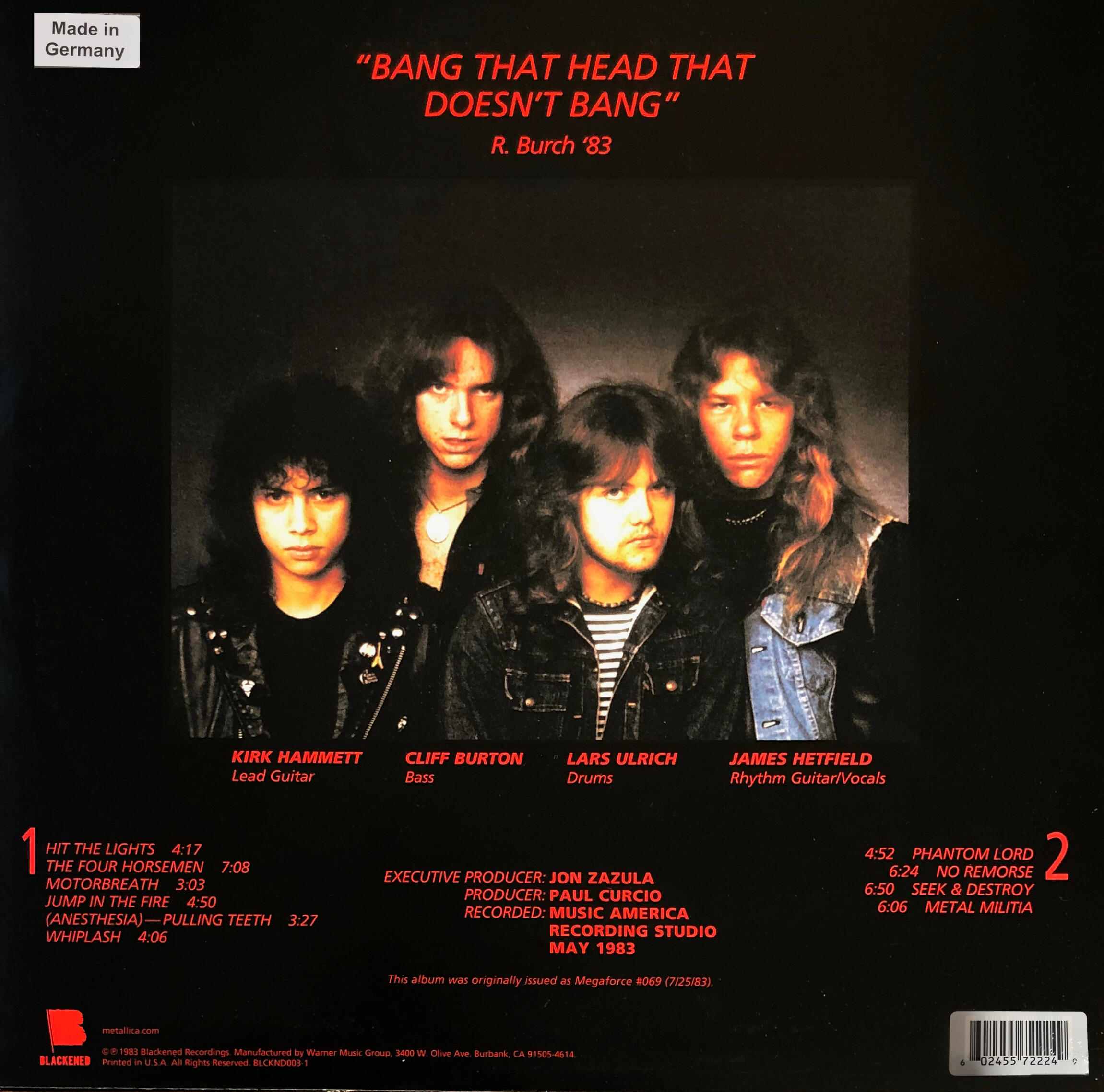 LP Metallica – Kill 'Em All