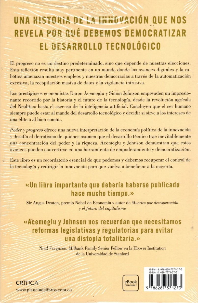 Libro Daron Acemoglu | Simon Johnson - Poder y progreso