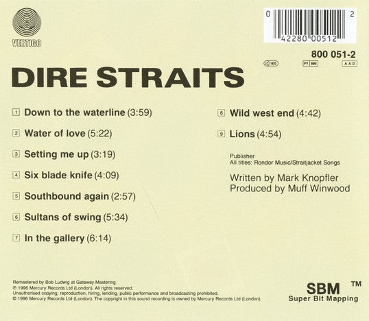 CD DIRE STRAITS-REMASTERED