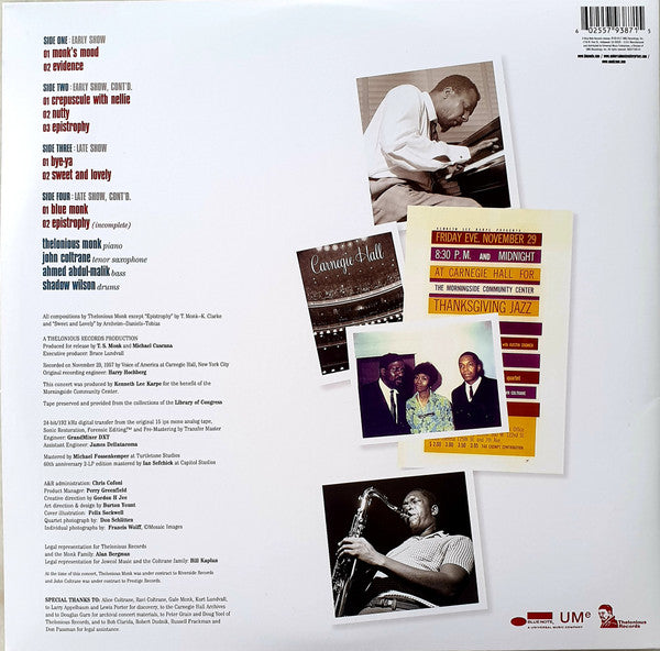 LPx2 Thelonious Monk Quartet - With John Coltrane At Carnegie Hall