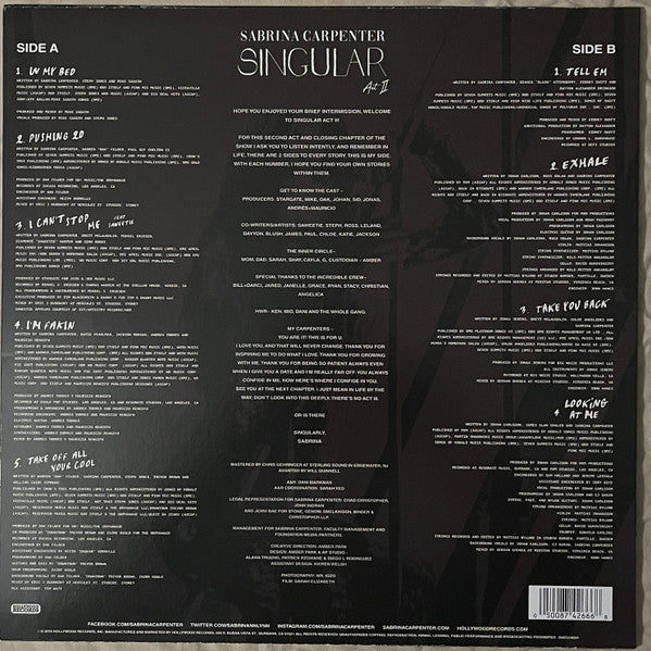 LP Sabrina Carpenter – Singular Act II