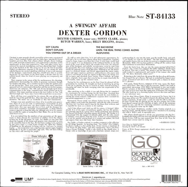 LP Dexter Gordon – A Swingin' Affair