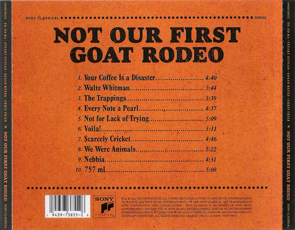 CD Yo-Yo Ma, Stuart Duncan, Edgar Meyer, Chris Thile – Not Our First Goat Rodeo