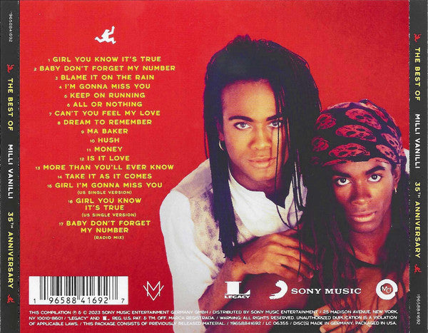 CD Milli Vanilli – The Best Of Milli Vanilli (35th Anniversary)