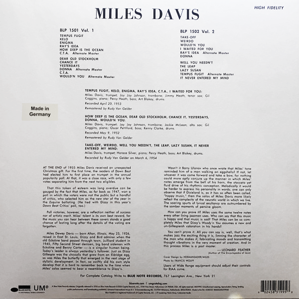 LP Miles Davis – Volume 2