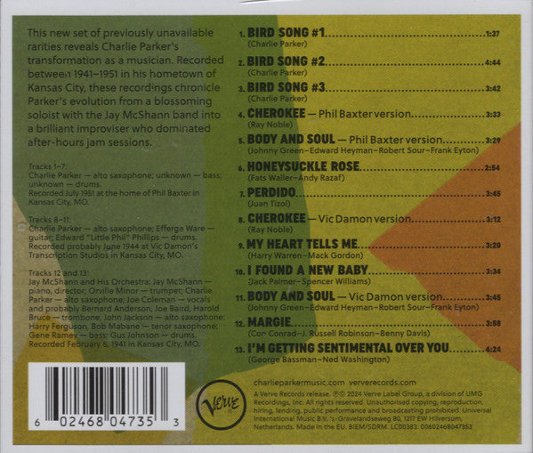 CD Charlie Parker – Bird In Kansas City