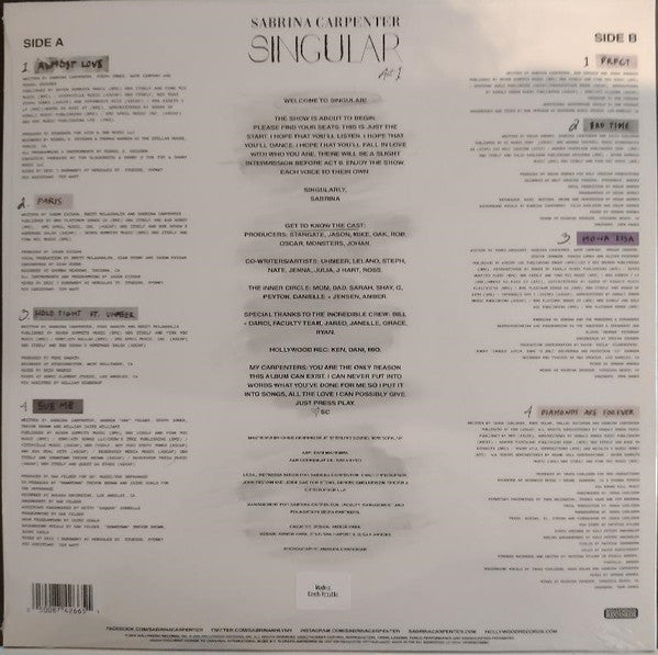 LP Sabrina Carpenter – Singular Act I