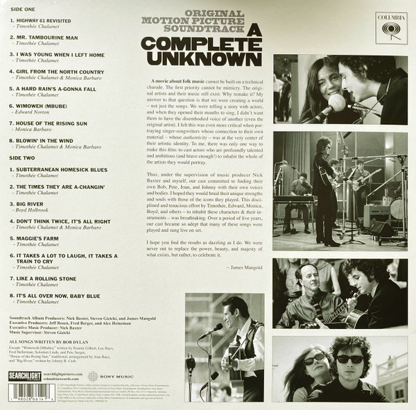 LP Various – A Complete Unknown (Original Motion Picture Soundtrack)