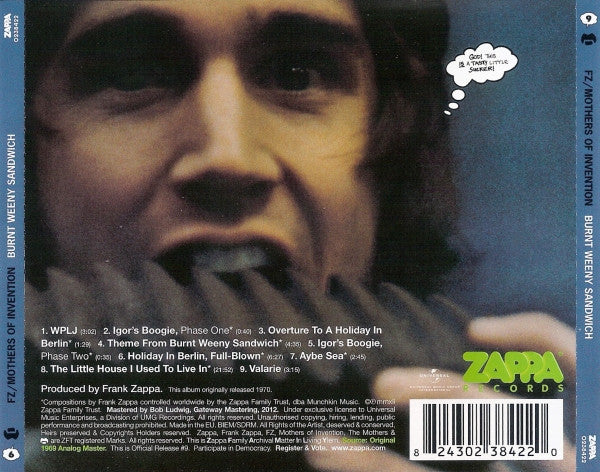 CD Frank Zappa - The Mothers Of Invention Burnt Weeny Sandwich