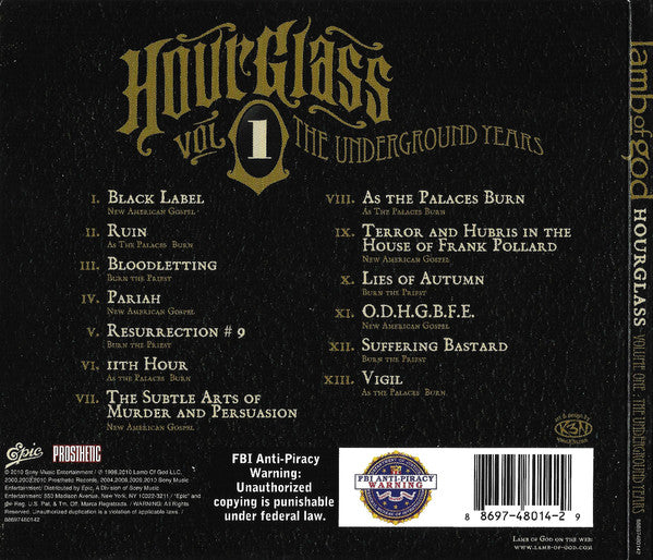 CD Lamb Of God – Hourglass Vol. 1: The Underground Years