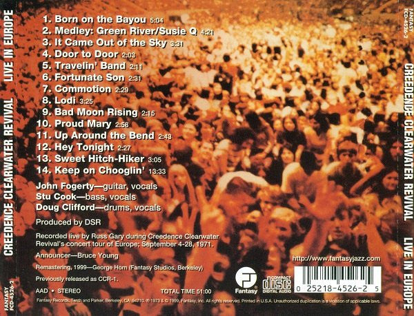 CD Creedence Clearwater Revival - Live In Europe