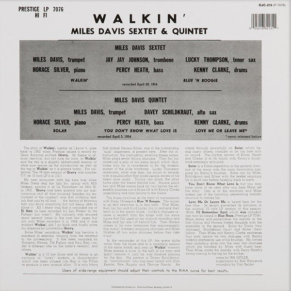 LP Miles Davis All Stars – Walkin