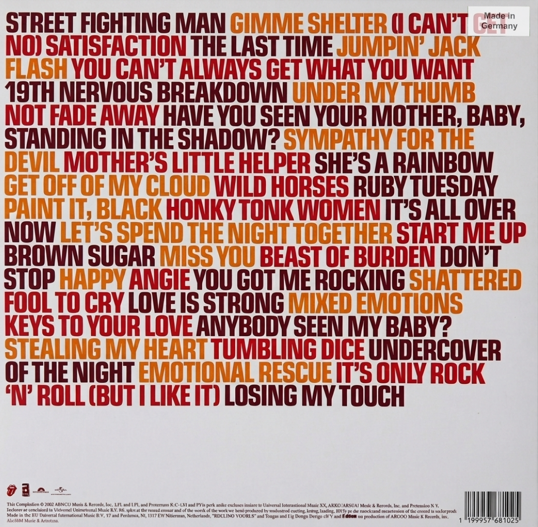 LPX4 Rolling Stones* – Forty Licks