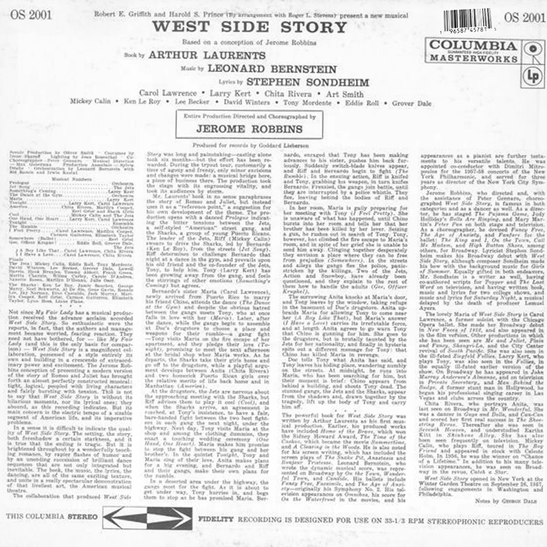 LPX2 Arthur Laurents, Stephen Sondheim, Jerome Robbins, Leonard Bernstein – West Side Story