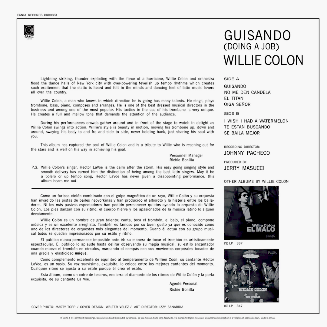 LP Willie Colon/Hector Lavoe - Guisando: Doing A Job