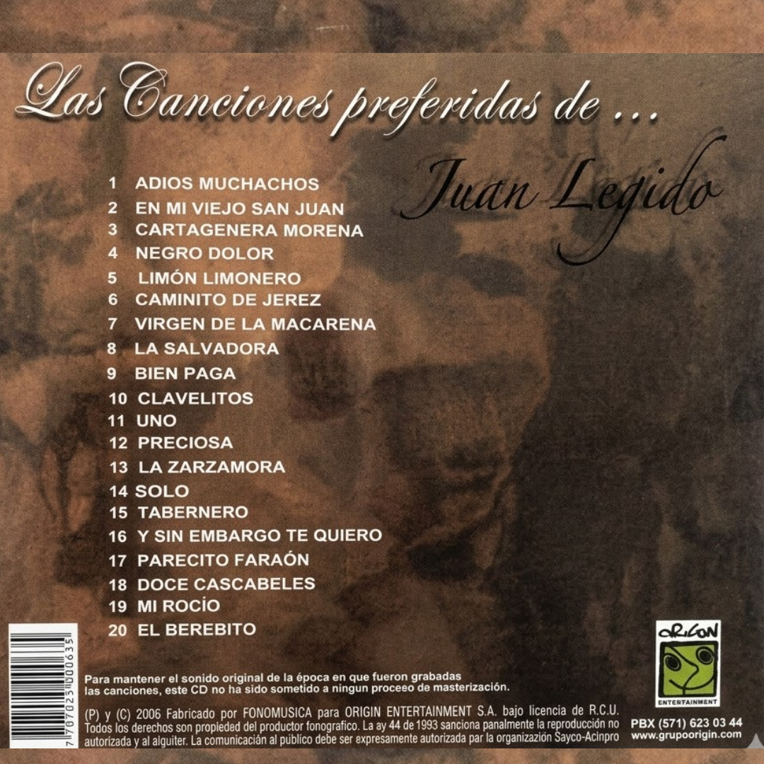 CD Las Canciones Preferidas De Juan Legido