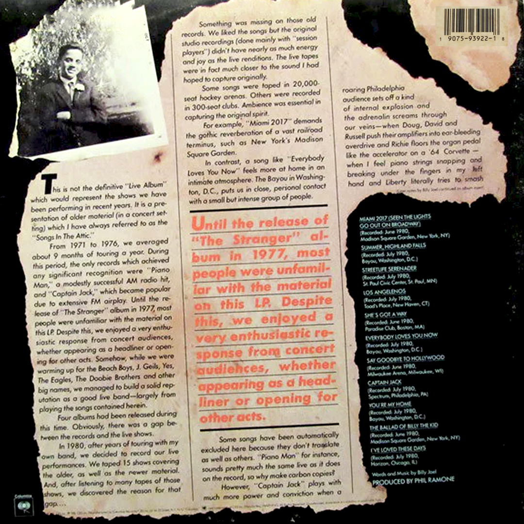 LP Billy Joel – Songs In The Attic
