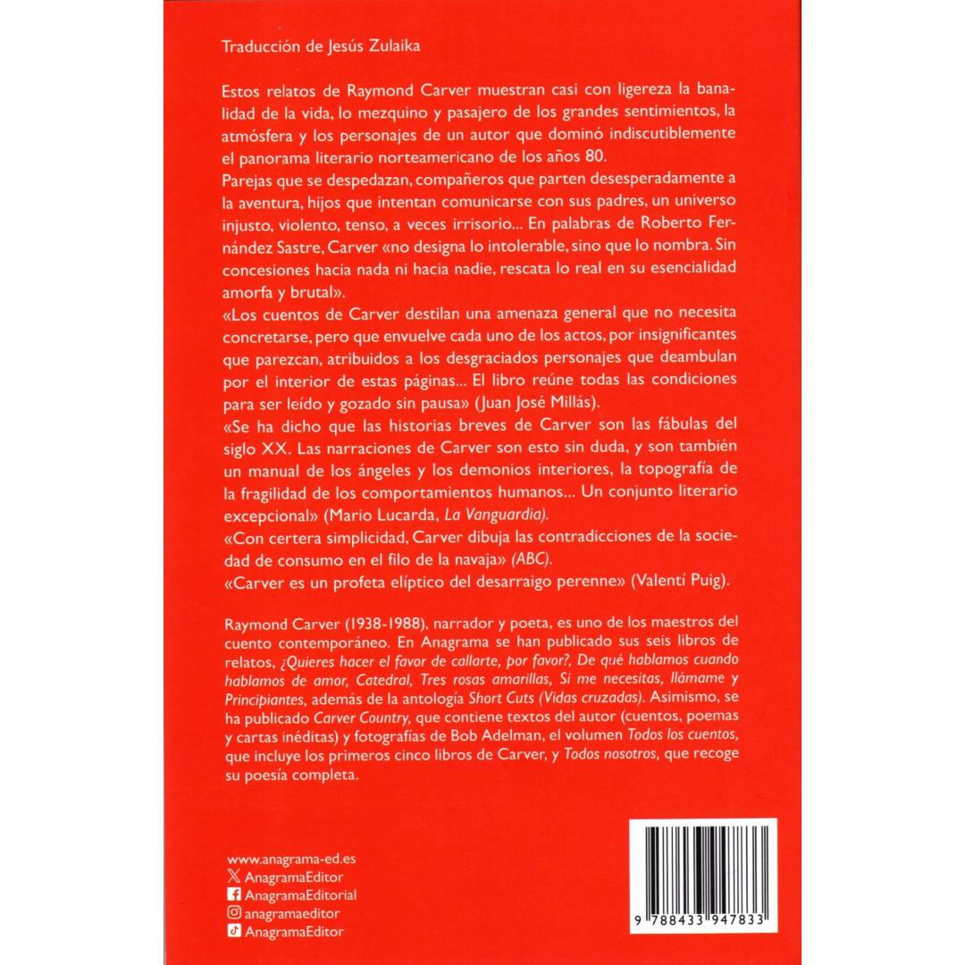 Libro Raymond Carver - De qué hablamos cuando hablamos de amor