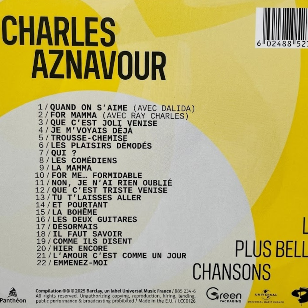 CD Charles Aznavour - Les Plus Belles Chansons
