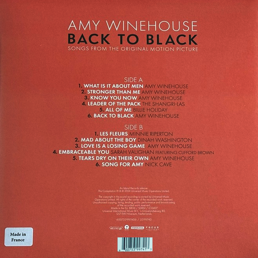 LP Amy Winehouse / Various – Back To Black (Songs From The Original Motion Picture)
