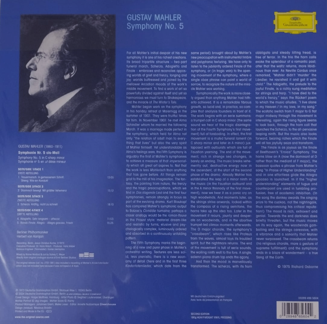 LPx2 Gustav Mahler, Berliner Philharmoniker, Herbert von Karajan – 5.