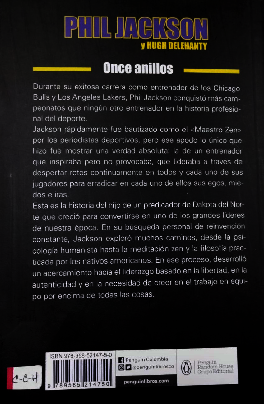 LIBRO Phil Jackson / Hugh Delehanty - Once anillos