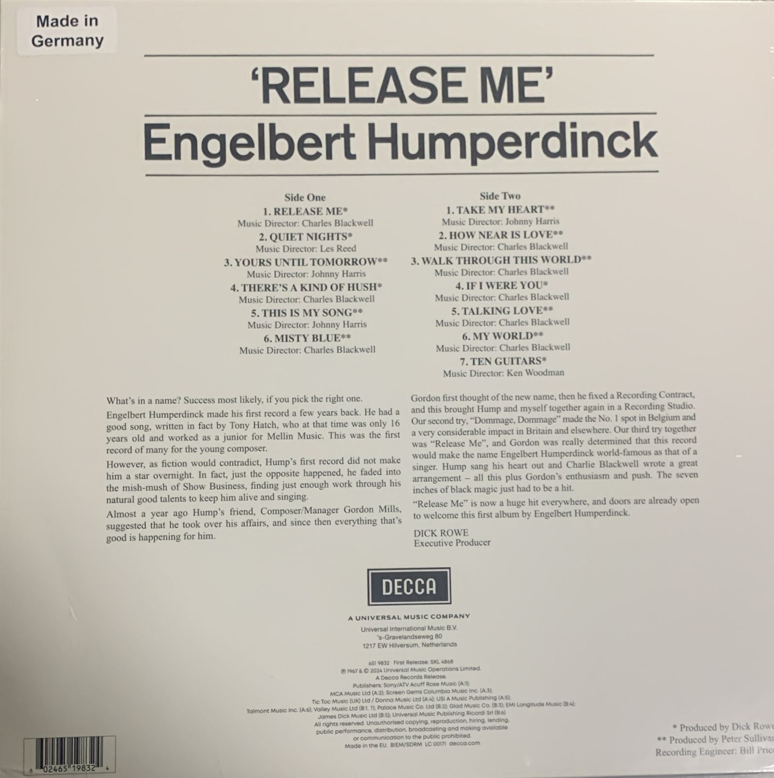 LP Engelbert Humperdinck - Release Me