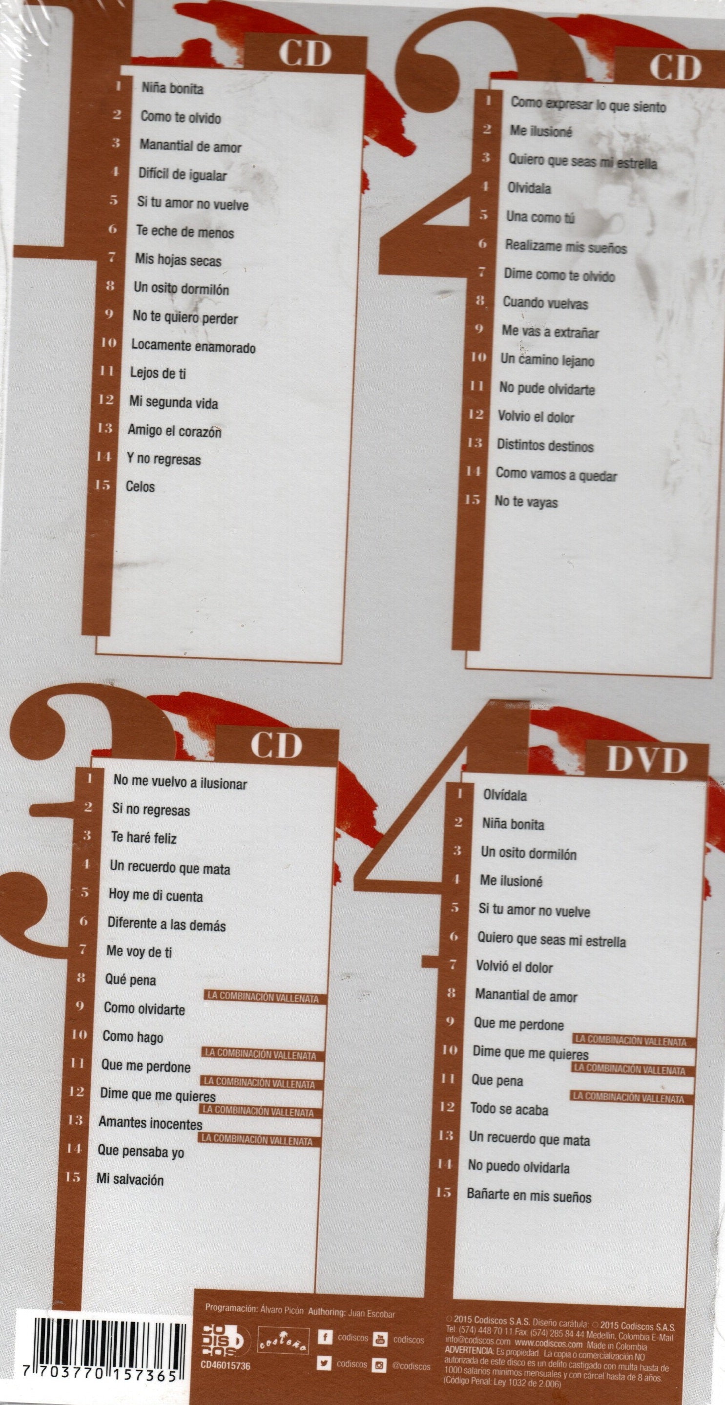 CDX3+DVD Las Inolvidables - El Binomio De Oro De América