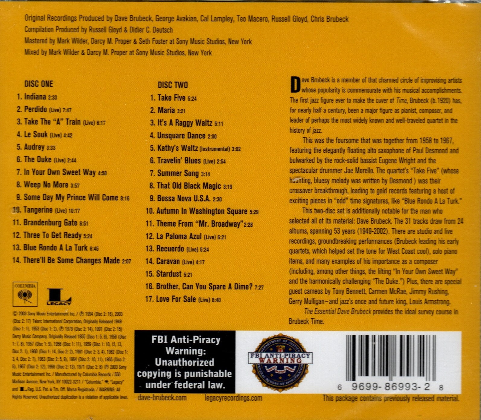 CDX2 Dave Brubeck – The Essential Dave Brubeck