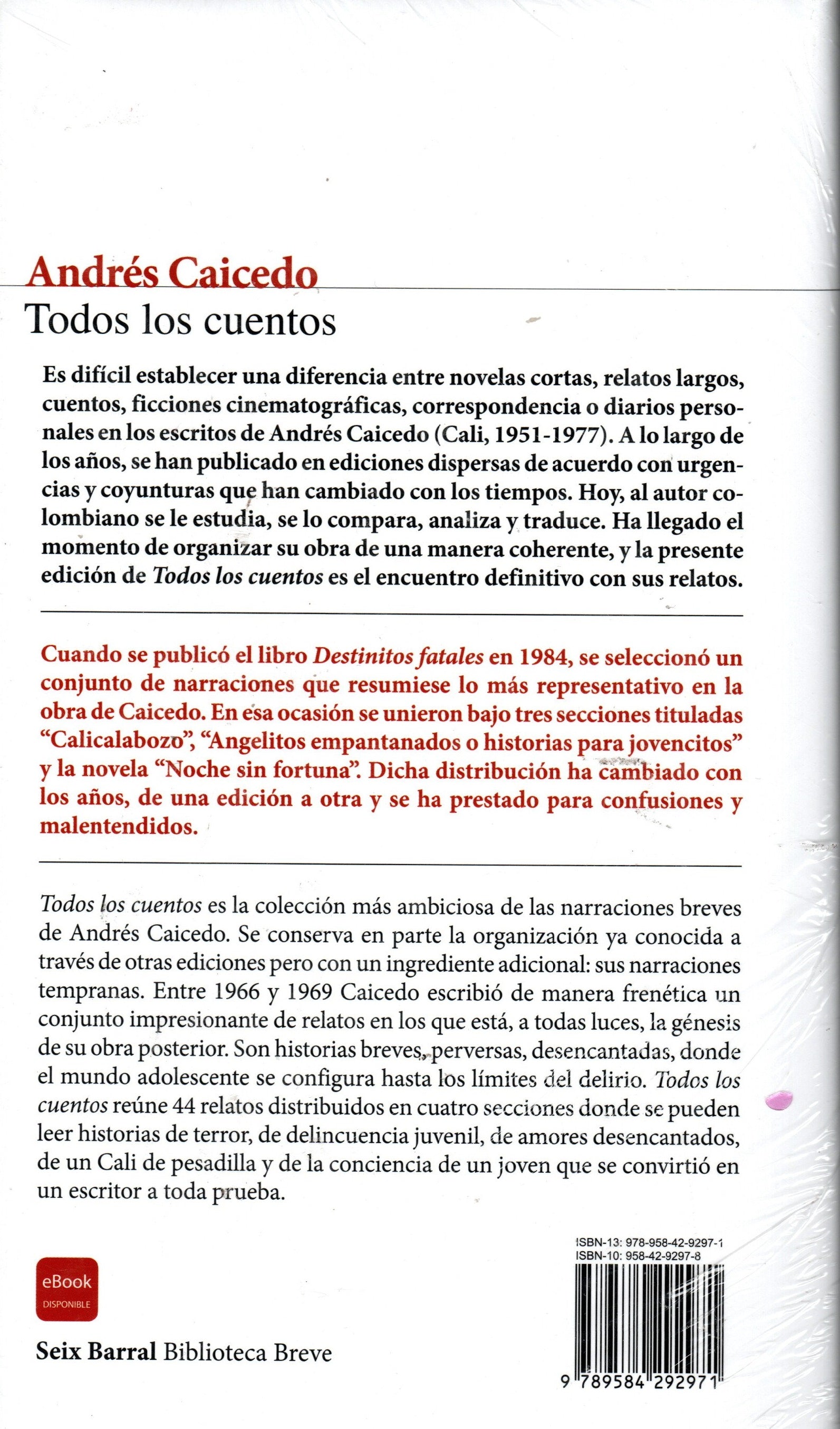 Libro Andrés Caicedo - Todos los cuentos
