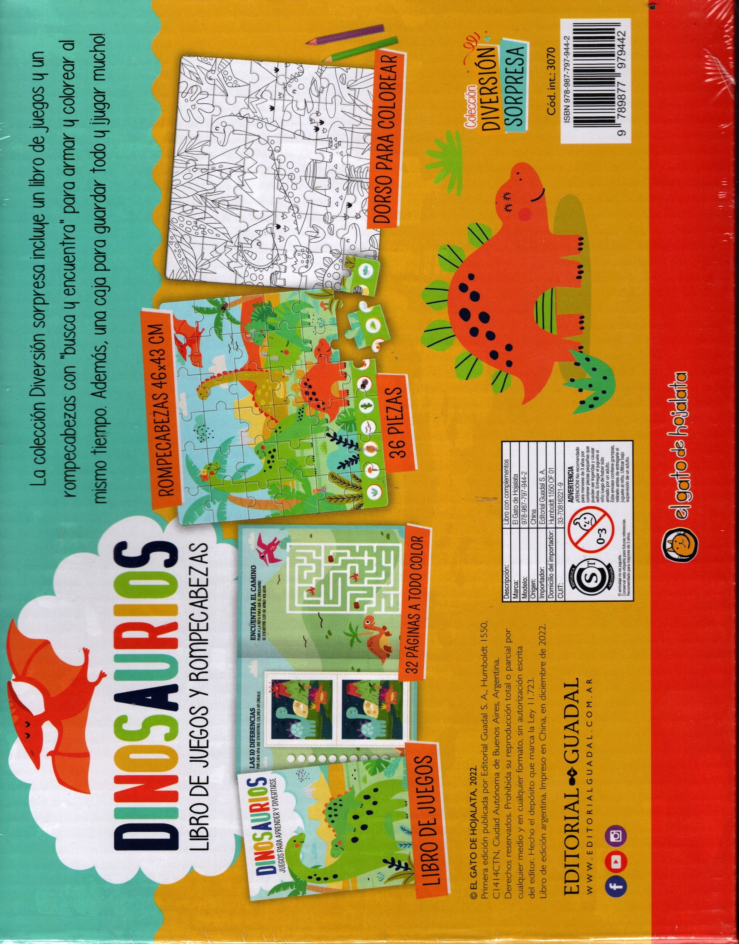 Libro De Juego Y Rompecabezas Dinosaurios