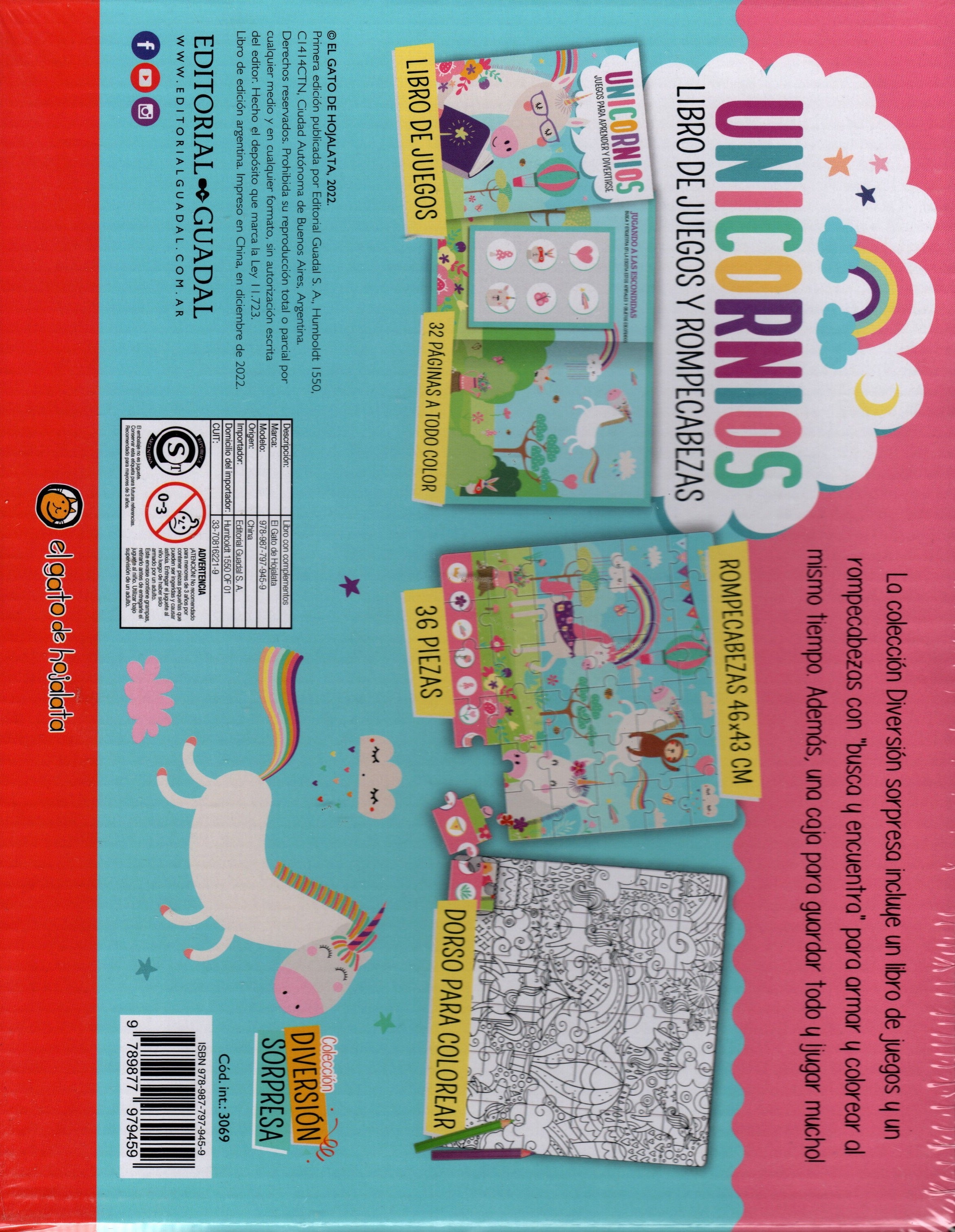 Libro De Juego Y Rompecabezas Unicornios