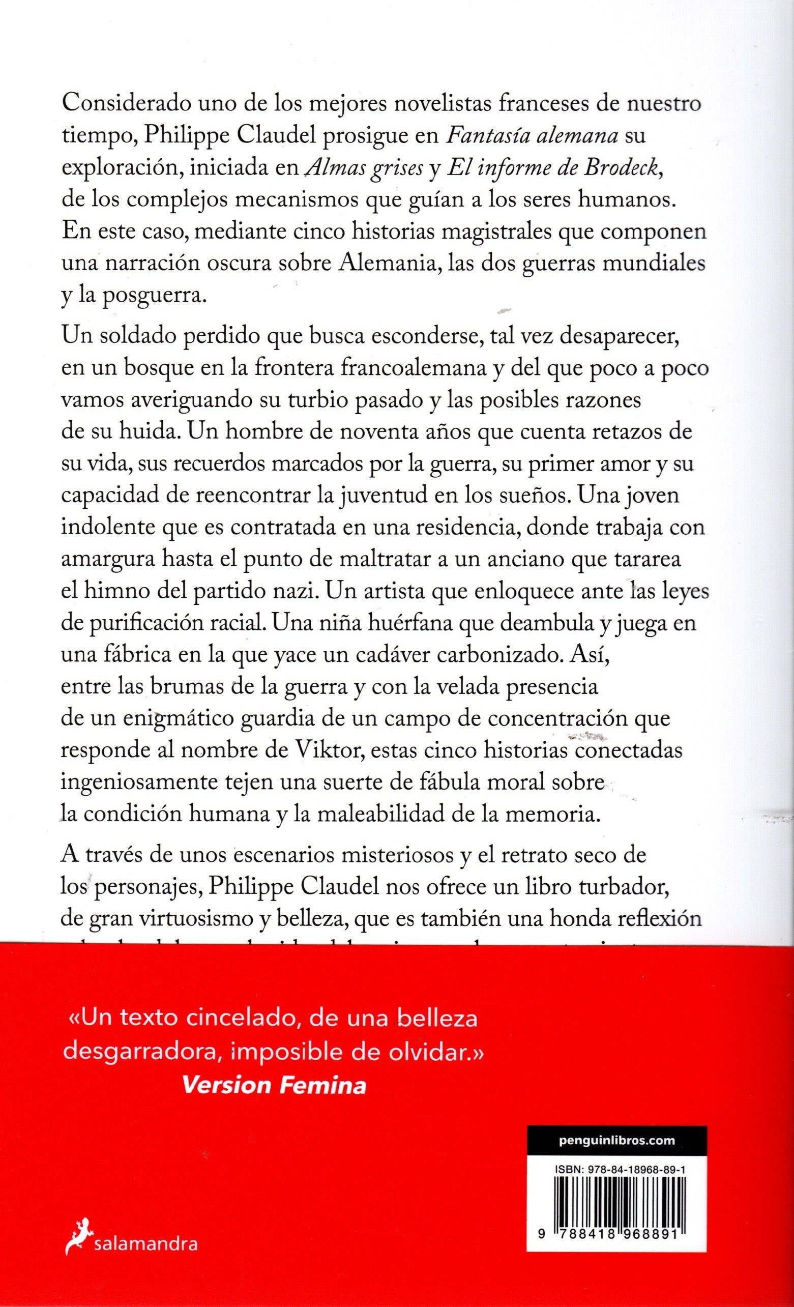 Libro Philippe Claudel - Fantasía Alemana