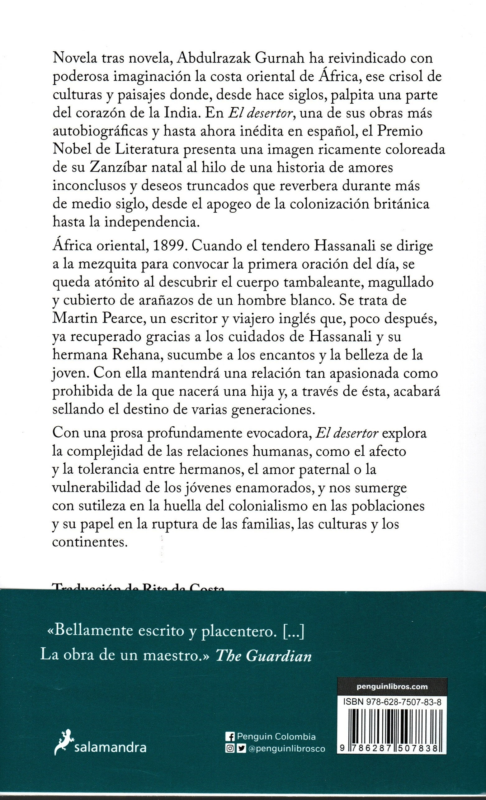 Libro Abdulrazak Gurnah - El Desertor