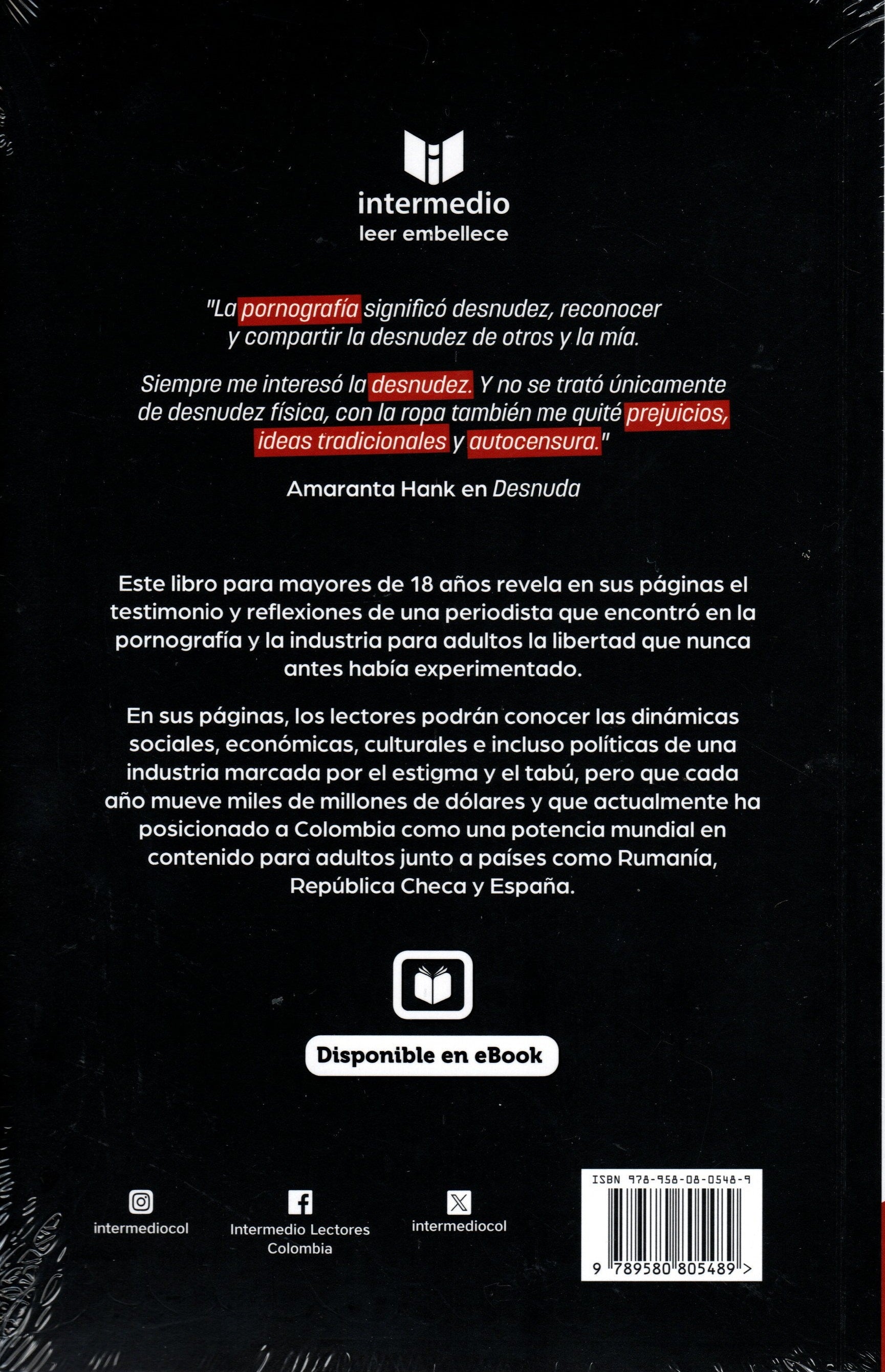 Libro Amaranta Hank - Desnuda