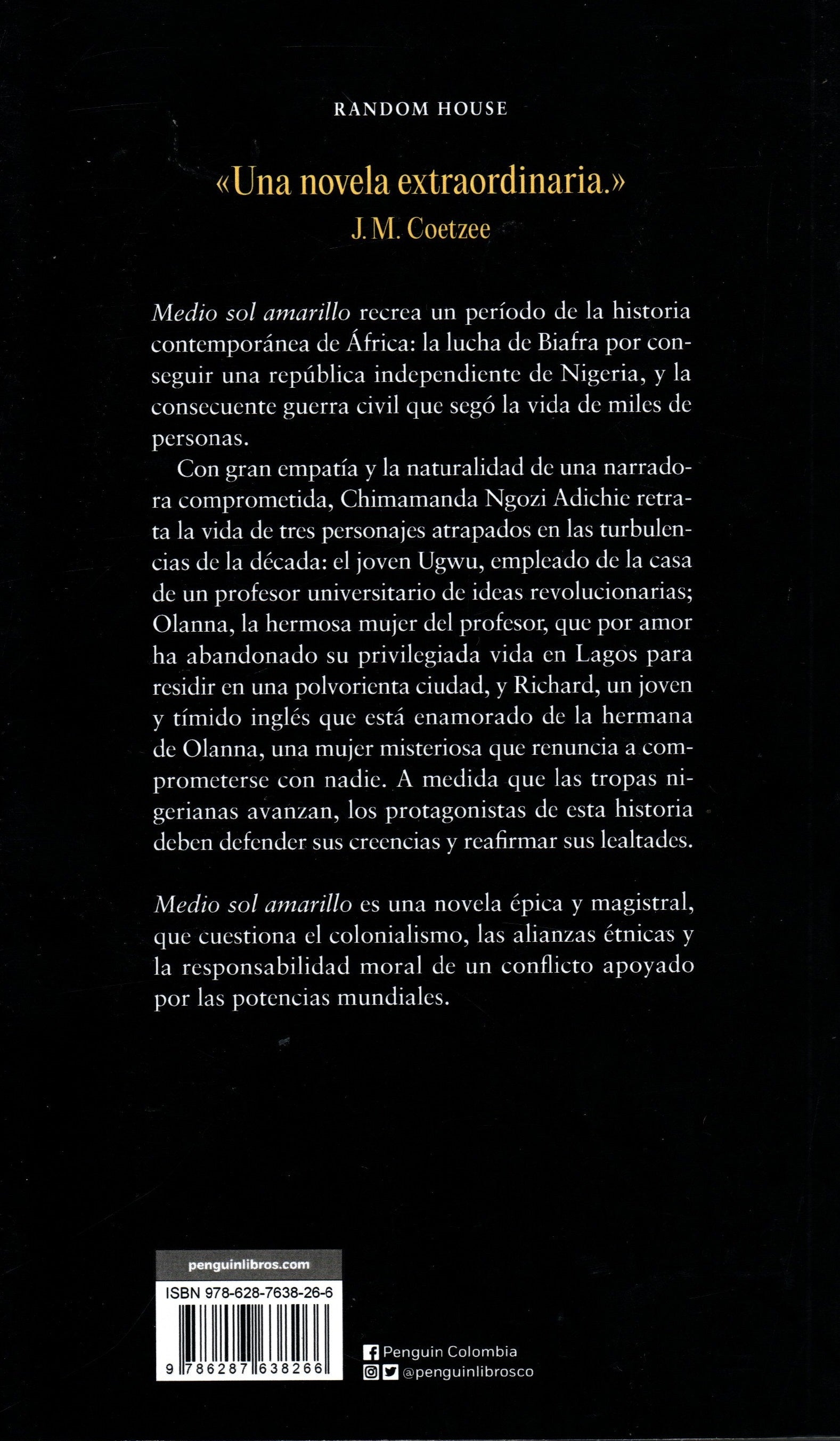 Libro chimamanda ngozi adichie - Medio Sol Amarillo