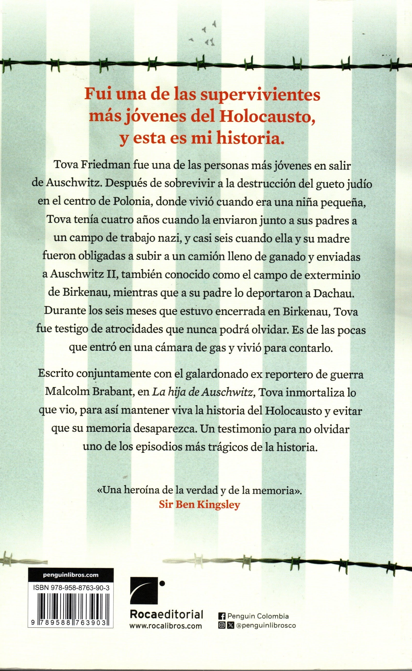 Libro Tova Friedman, Malcolm Brabant - La hija de Auschwitz