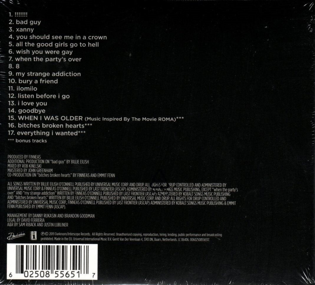 CD Billie Eilish – When We All Fall Asleep, Where Do We Go?