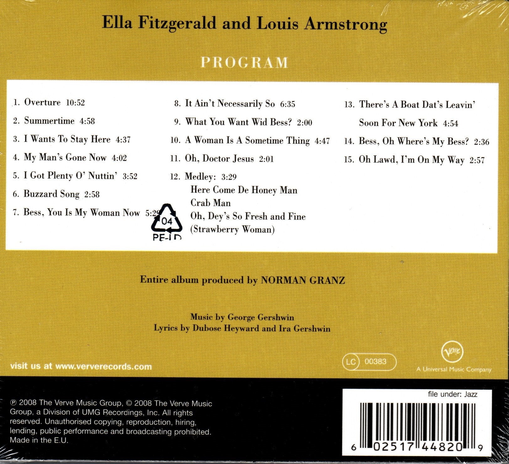 CD Ella Fitzgerald & Louis Armstrong – Porgy & Bess