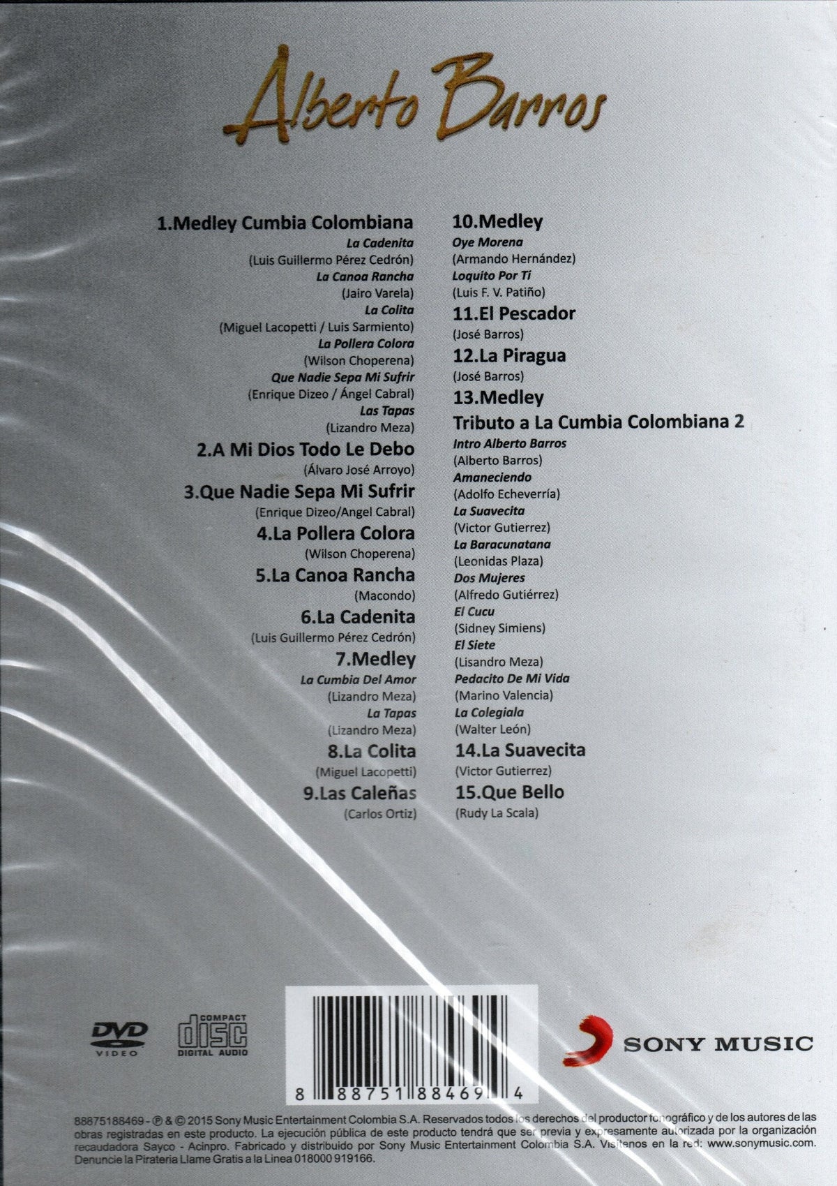 CD+DVD Alberto Barros - Lo Mejor Del Tributo a La Cumbia Colombiana vol.1655981