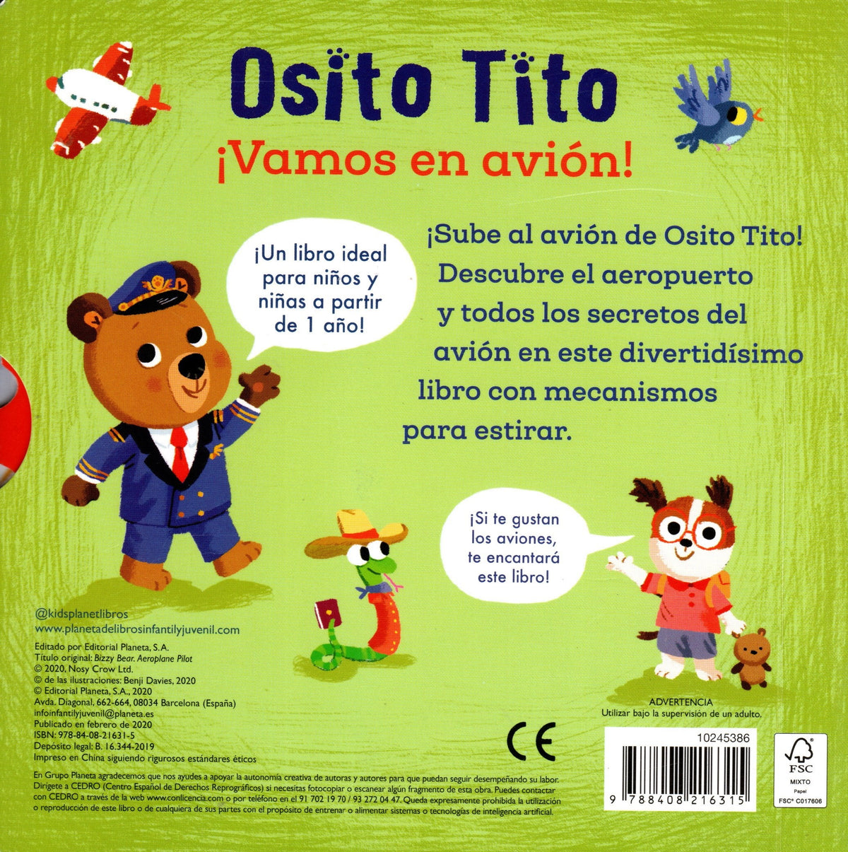 Libro Benji Davies - Osito Tito. Vamos en Avión!
